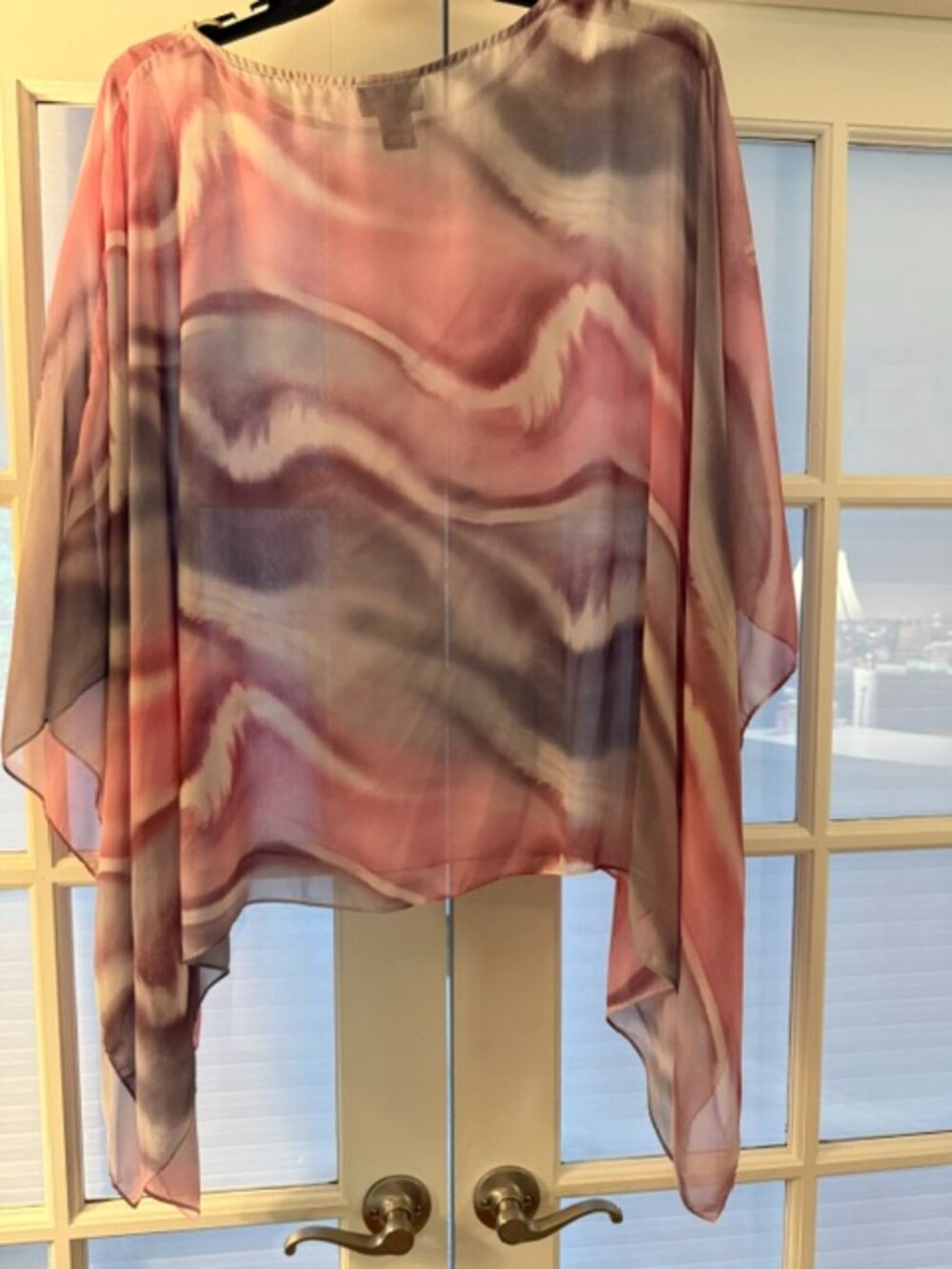 Lane Bryant Sheer Pink Watercolor Poncho